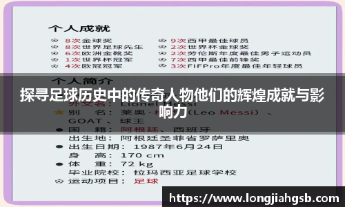 探寻足球历史中的传奇人物他们的辉煌成就与影响力
